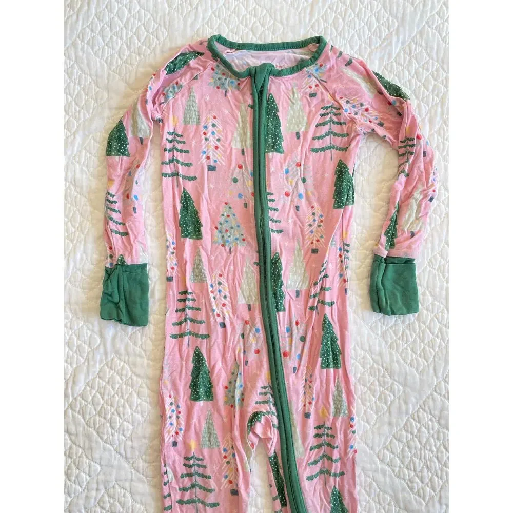 Little Sleepies Baby Girls Bamboo Zippy Sleeper Twinkling Trees Christmas 12-18m